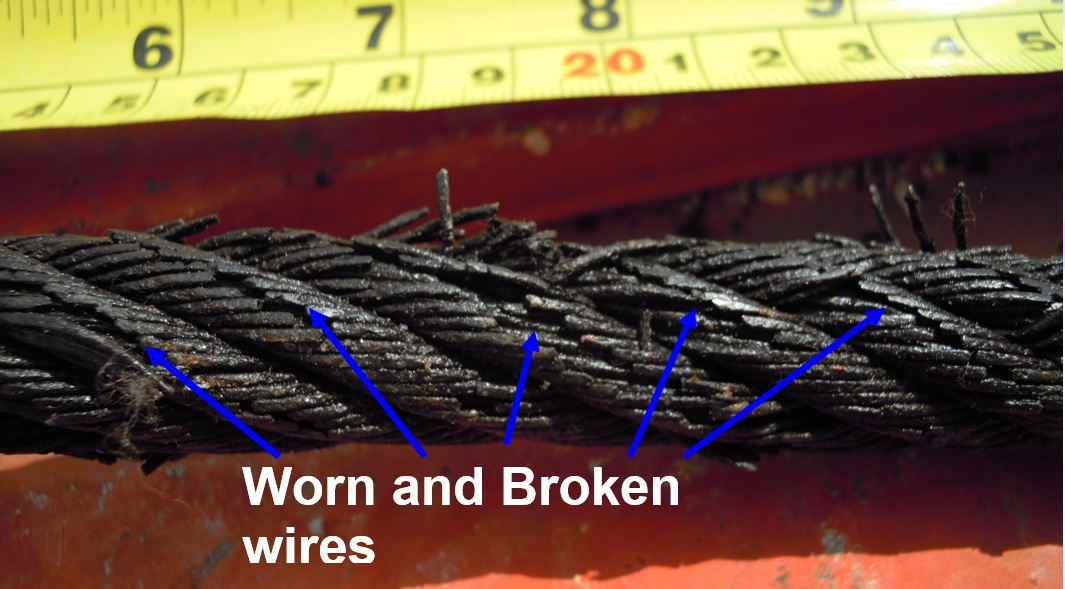 Failure analysis and investigation on break wire rope of crane by UTC failure analysis expert (corrosion, fatigue and wear)